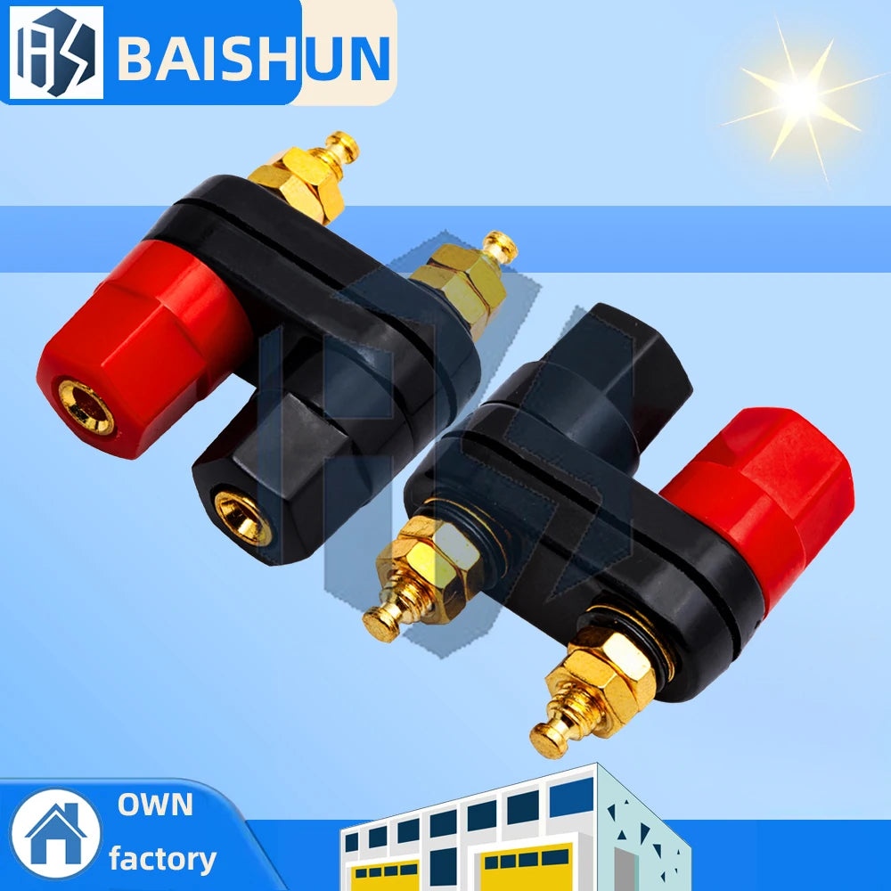 Red Black Banana Plug Connector Hi-fi Speakers Amplifiers Audio Cable Zpaxo