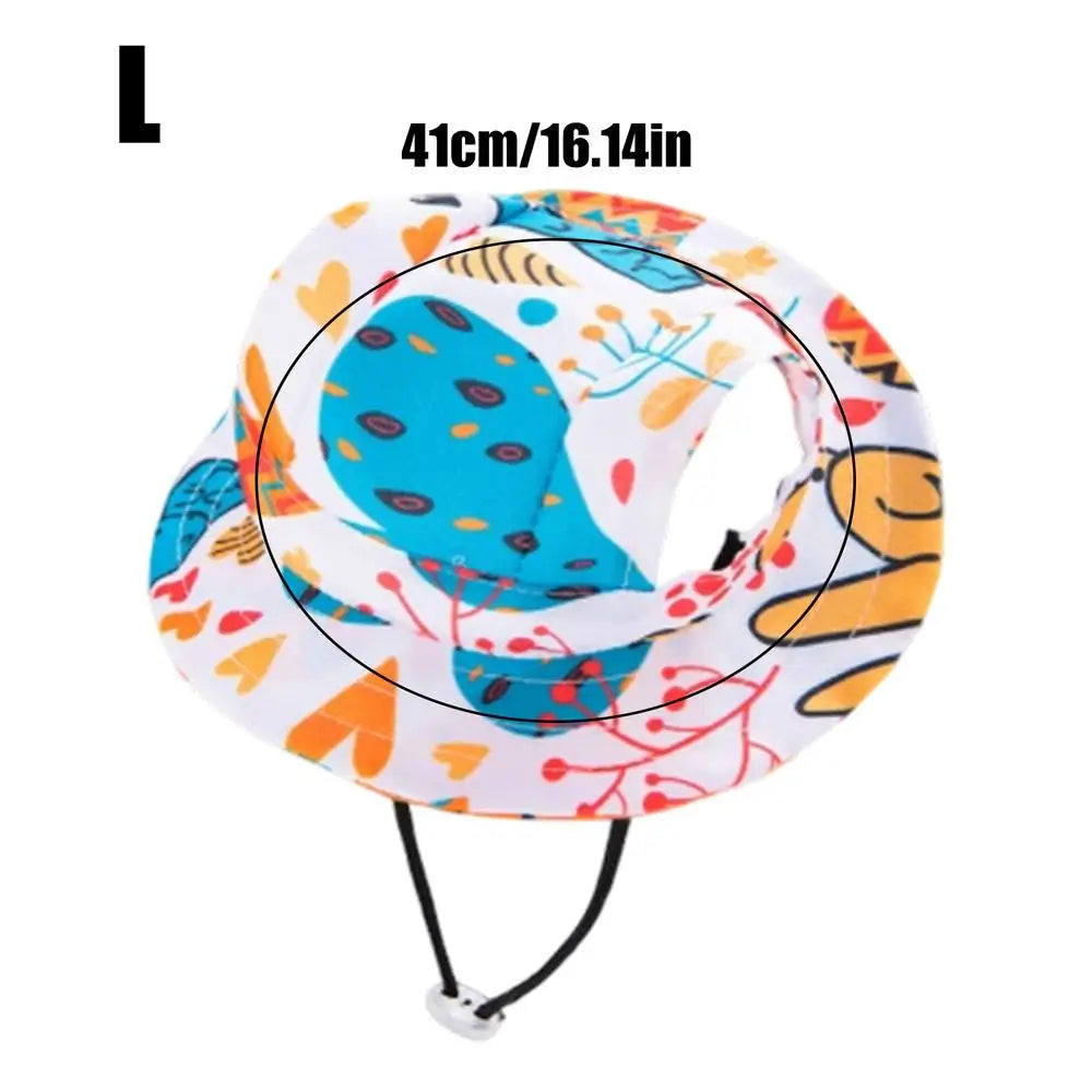 1PC Pet Sun Hat Adjustable Pet Sun Hat Cat Dog Breathable Dog Sunshade Hats Outdoor Travel Pet Fisherman Hat Sun Protection Zpaxo L