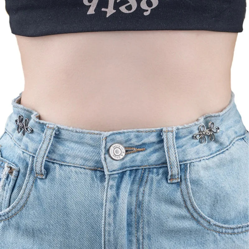 Clover Waist Button Fastener Adjustable Metal Jeans Buttons