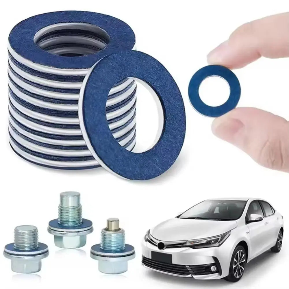10pcs Aluminum Material Oil Pan Gaskets Seal Washer Compatible Engine Oil Drain Plug Wear Parts Durable Oil Drain Washer Gasket Zpaxo