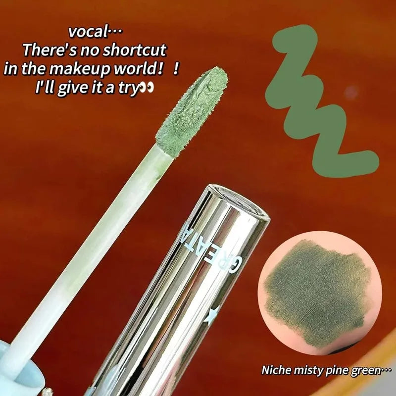 Punk Green Matte Lipstick Soft Mist Mousse Velvet Lip Glaze