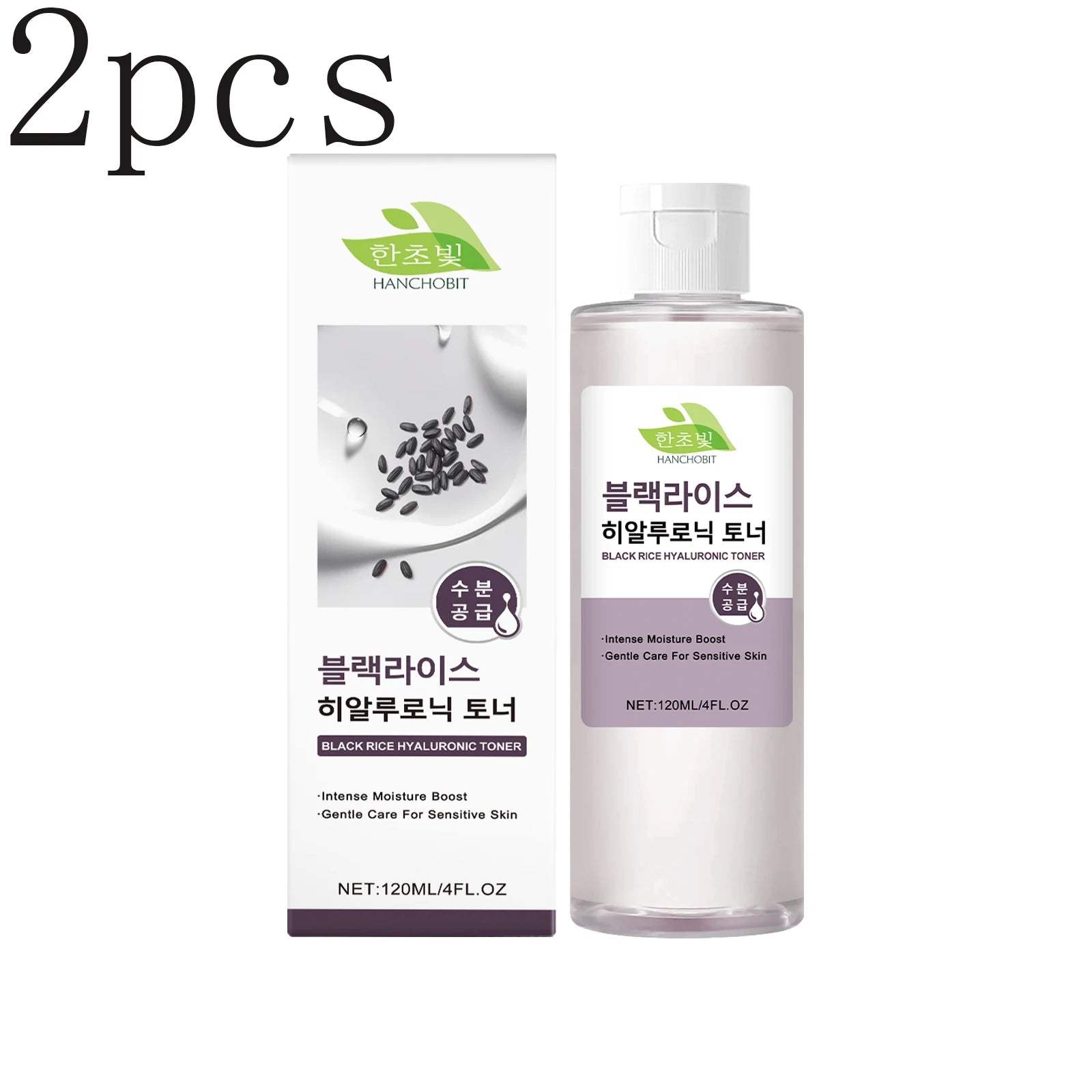 Black Rice Hyaluronic Acid Toner: Daily Deep Hydrating & Gentle Facial Essence Toner for Moisturizing Care Zpaxo 120mlx23pcs