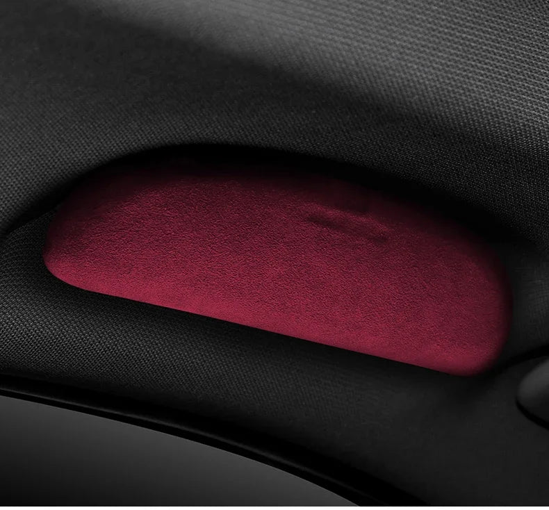 Super Suede Car Roof Sunglass Eyeglasses Glasses Case Holder For Land Rover Range Rover Velar Discovery Freelander Storage Box Zpaxo Red