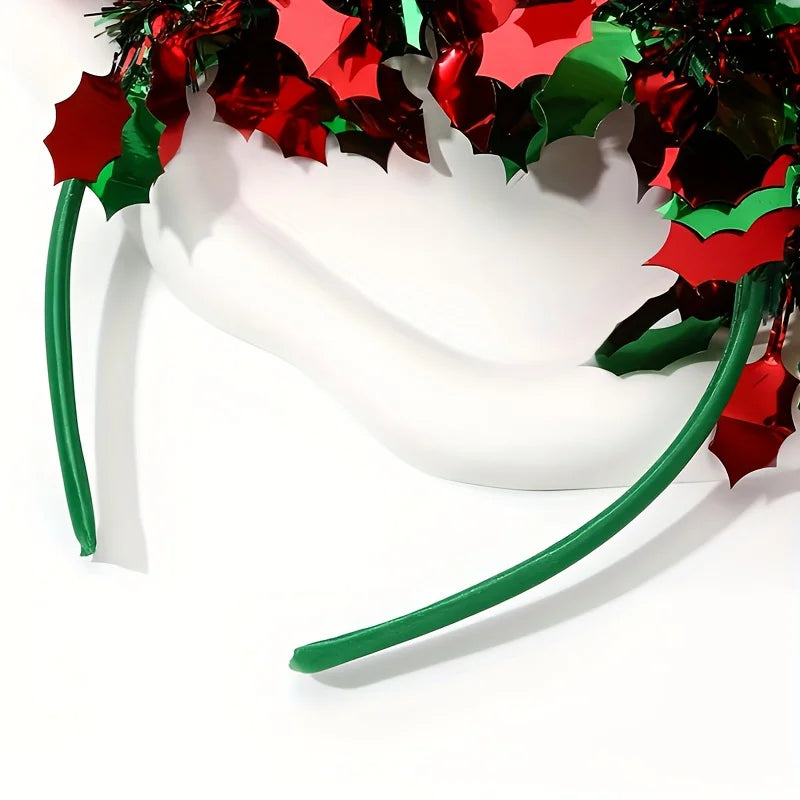 Christmas Headdress Sequin Bead Hair Headband Holiday Season Decor
