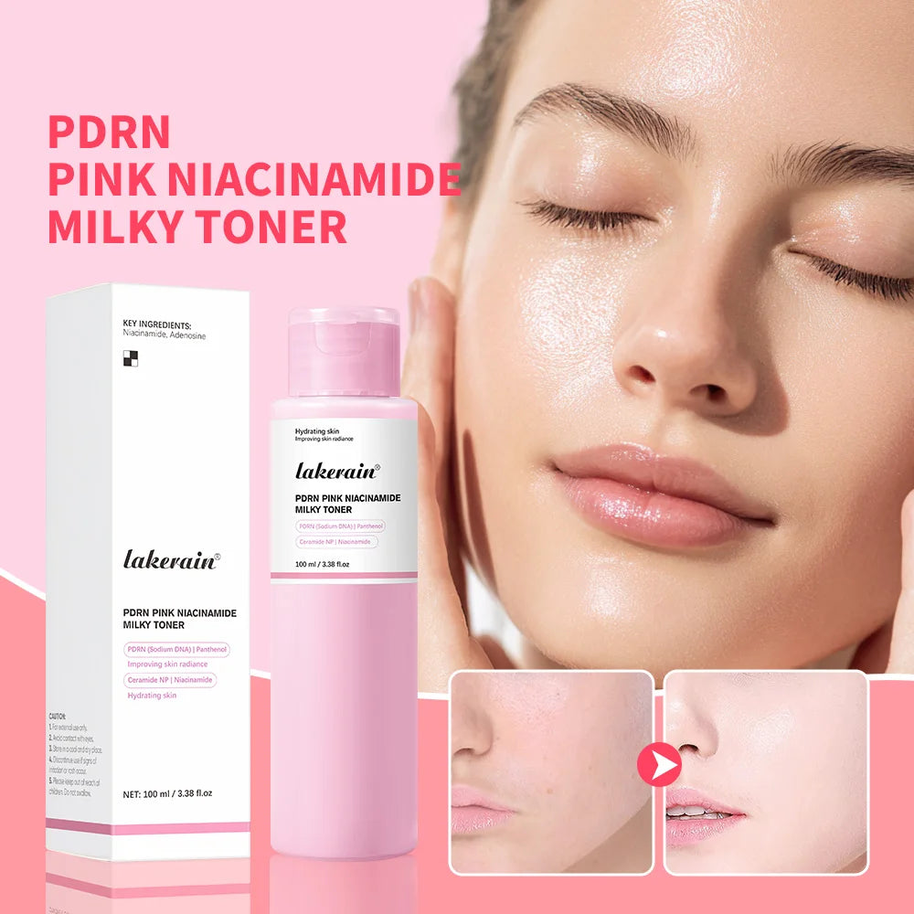 PDRN Pink Niacinamide Milky Toner for Hydrating, Moisturizing, Soothing, Ceramide, Peptide, Glass Glow Skin, Korean Skincare Zpaxo