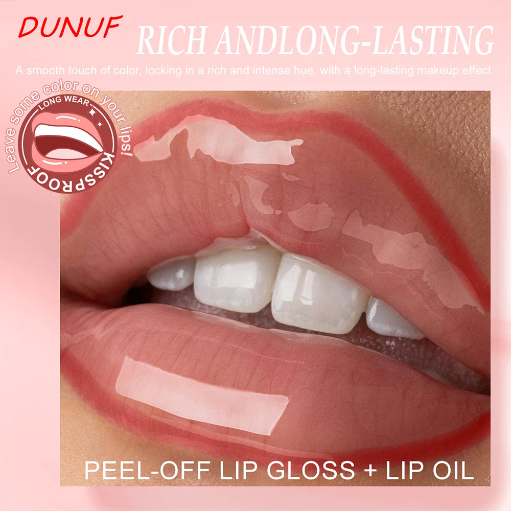 Tear off lip gloss+lip oil combination set, non stick to cup, moisturizing and nourishing Zpaxo