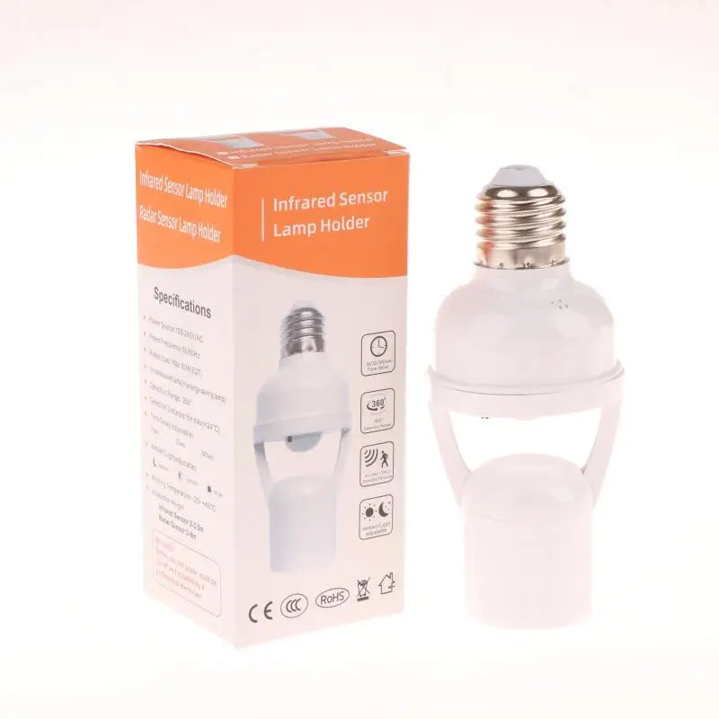 E27 Socket Converter PIR Motion Sensor LED Lamp Base Intelligent Zpaxo
