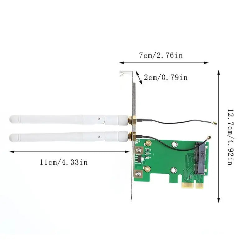 652F Mini Pcie to PCI-E 1X Wifi Wireless Adapter Support Mini Pcie Zpaxo
