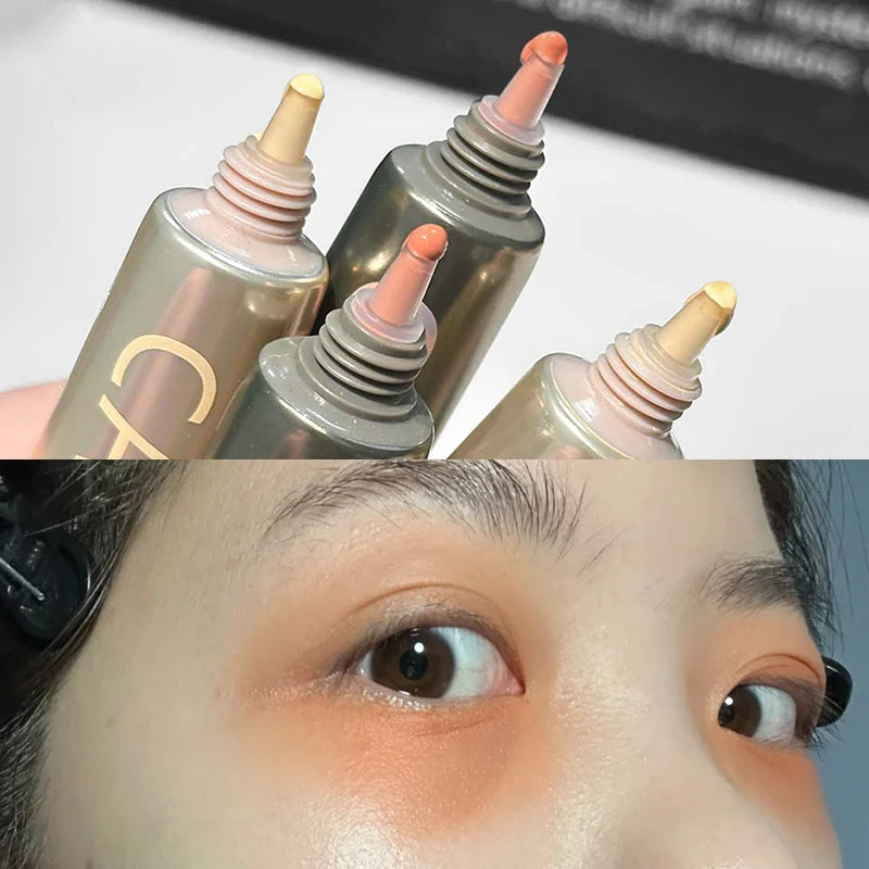 Full Coverage Waterproof Liquid Concealer Hydrating Eye Brightening Contour Cream Orange-red Eye Concealer for All Skin Types Zpaxo