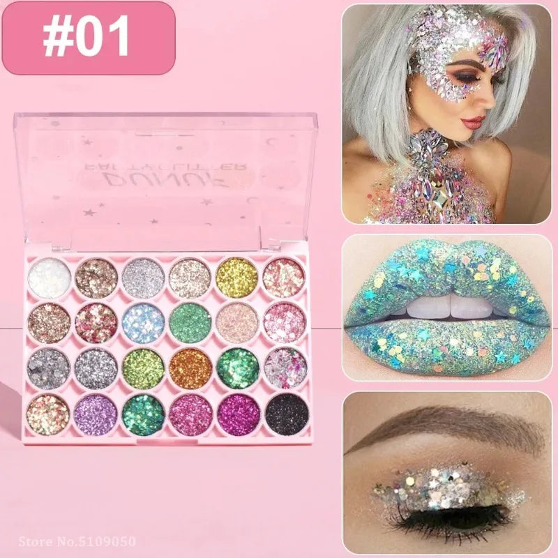 24 Colors Body Face Glitter Gel Palette Multifunctional Waterproof Zpaxo 01