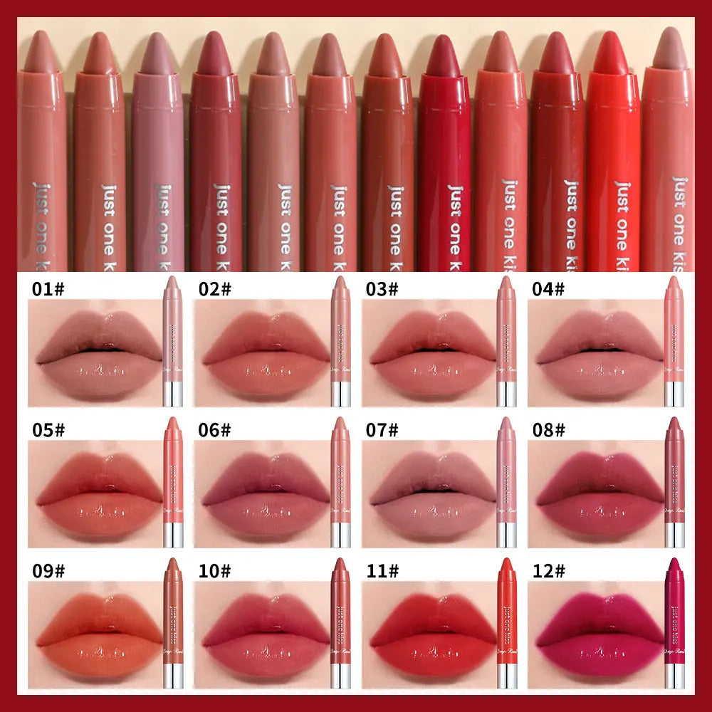 Bright Lipstick Easy to Color Lipstick Color Moisturizing Lip Gloss Easy to Color Lip Glaze Rotating Bright Lipstick Pen Lip Gloss Lipstick European and American Style Nude Brown Red Pink Lipstick Masquerade Lipstick Pen Lip Zpaxo