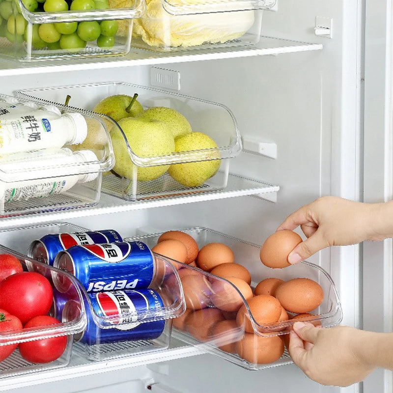 CMRefrigerator Organizer Bins Clear Plastic Container Drawer Egg
