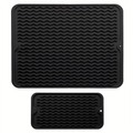 Non-slip Silicone Dish Drying Mats Heat-resistant Kitchen Zpaxo Black 40x30 30x15 2pcs