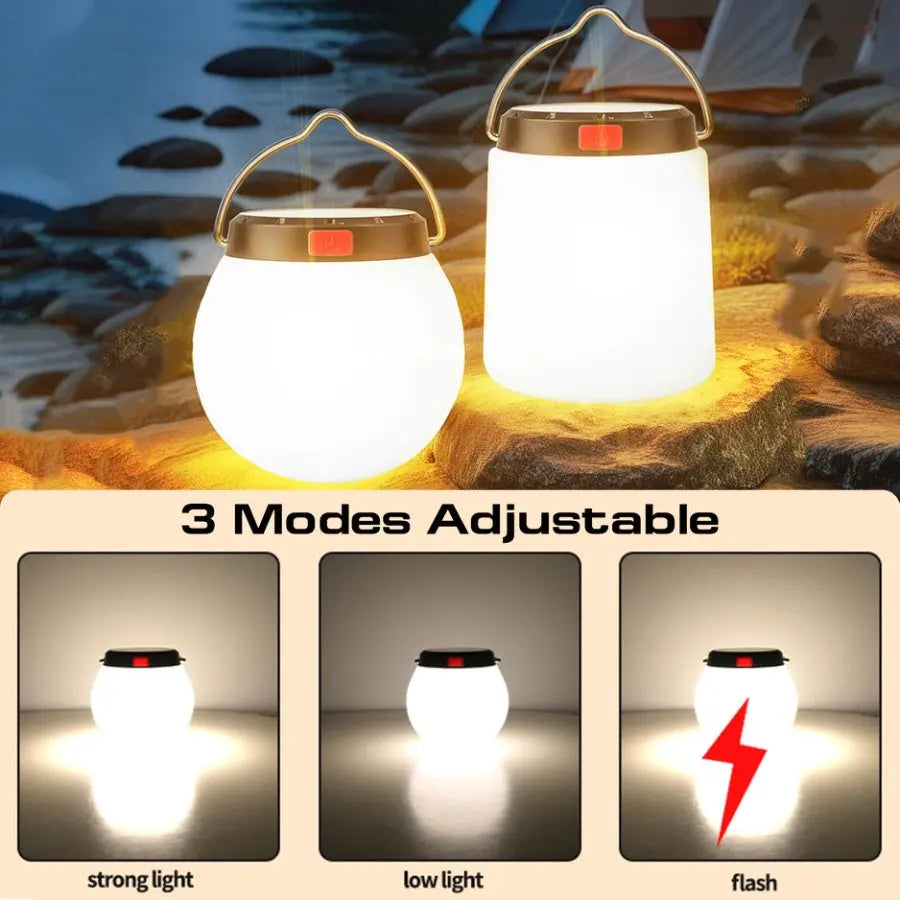 POCKETMAN Solar USB LED Camping Lantern – 3 Modes, IPX4 Camping Lantern Zpaxo