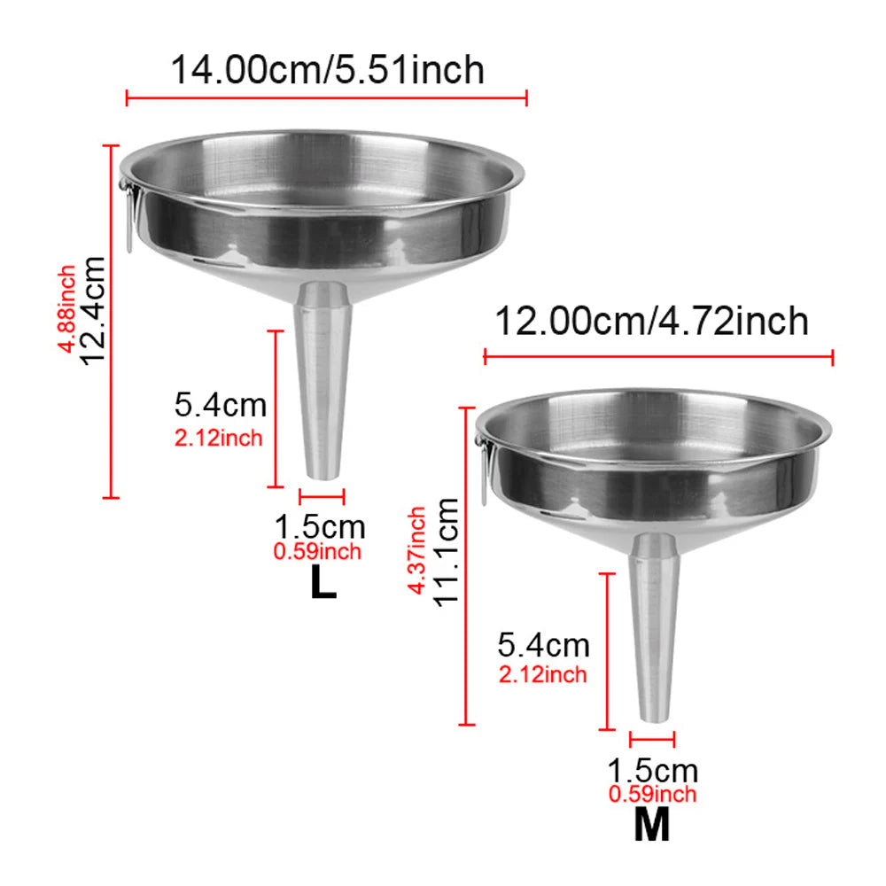 Wide Mouth Funnels For Canning Kitchen Tools Bar Wine Beer Oil Flask Funnel Stainless Steel Kitchen Accessories Metal Funnel Zpaxo