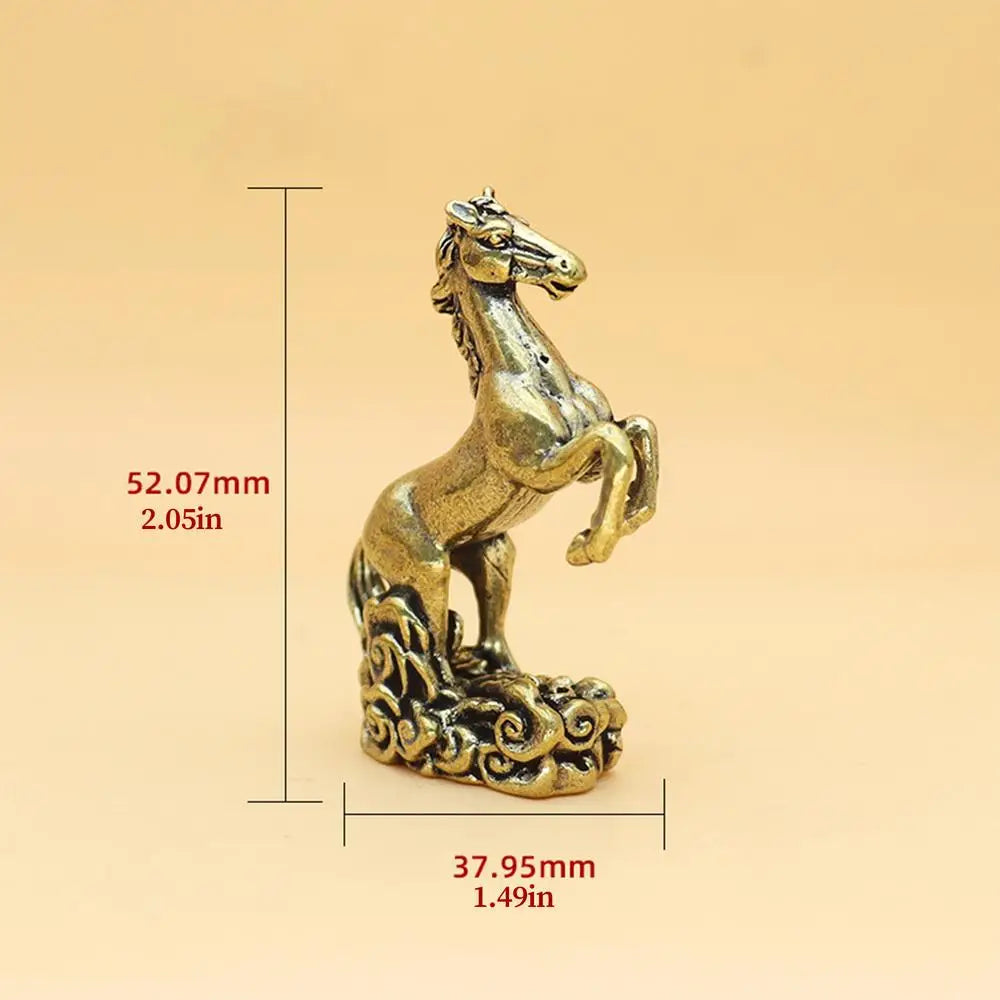 2026 Year Horse Statue Brass Animal Figurine Chinese Mascot Wealth