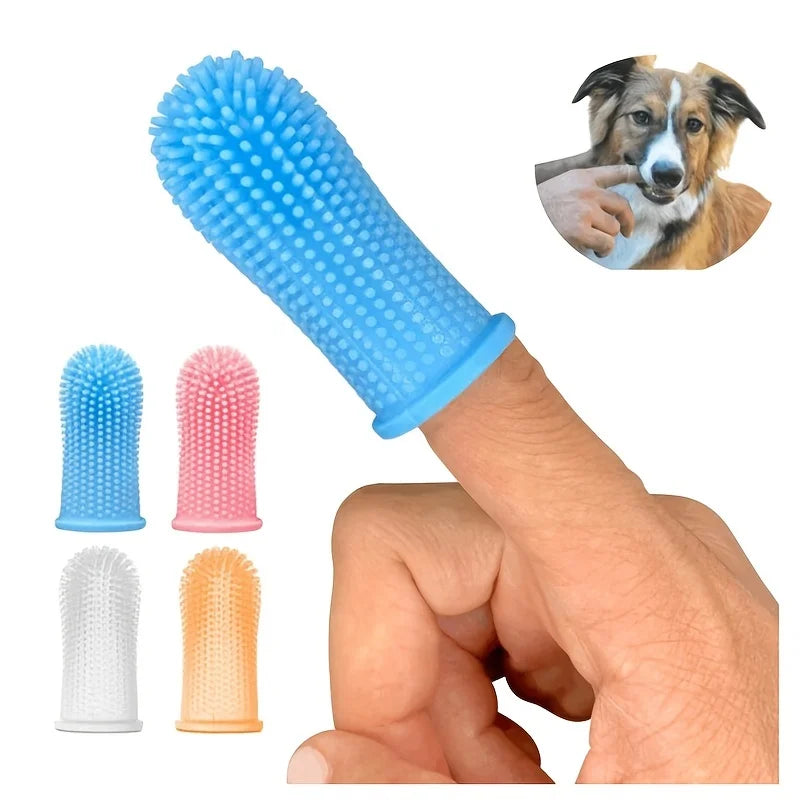 Random Pet Silicone Tooth Brush Tool Dog Soft Finger Toothbrush Teeth