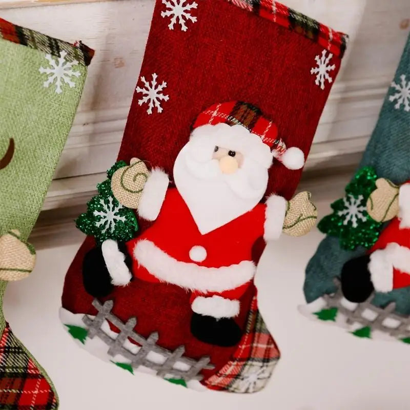 Christmas Party Bag Santa Snowman Pattern Large Capacity Efficient