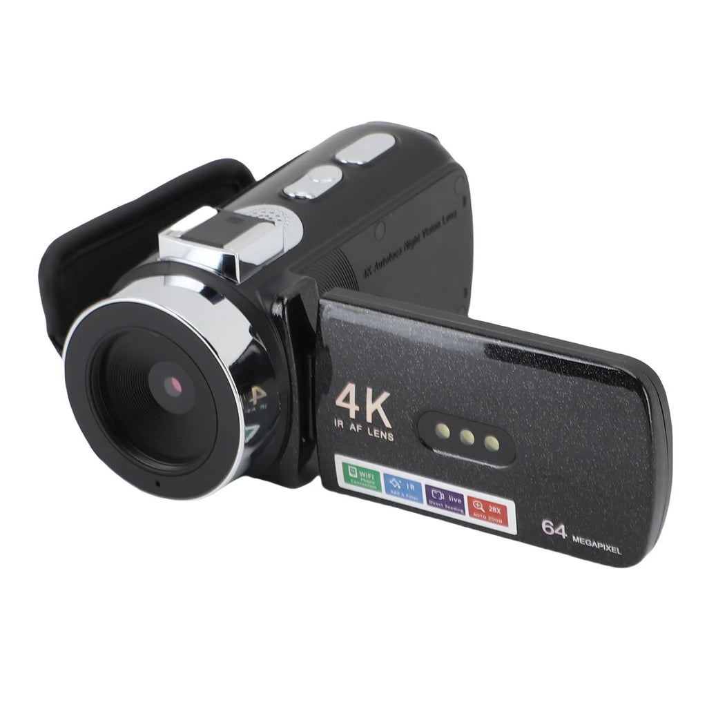 Video Camera 4K Camcorder 64MP HD Wifi Rotation Screen Digital
