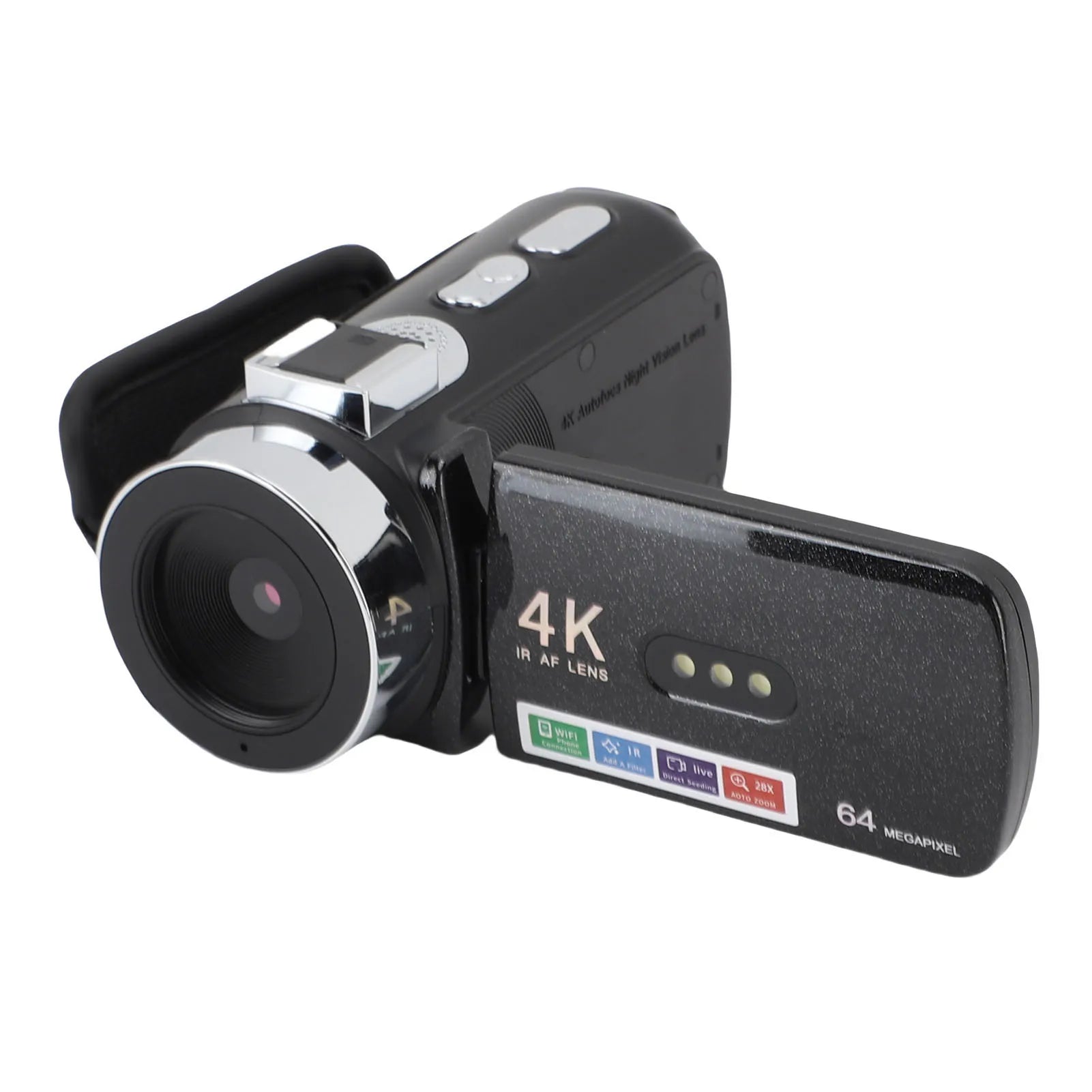 Video Camera 4K Camcorder 64MP HD Wifi Rotation Screen Digital
