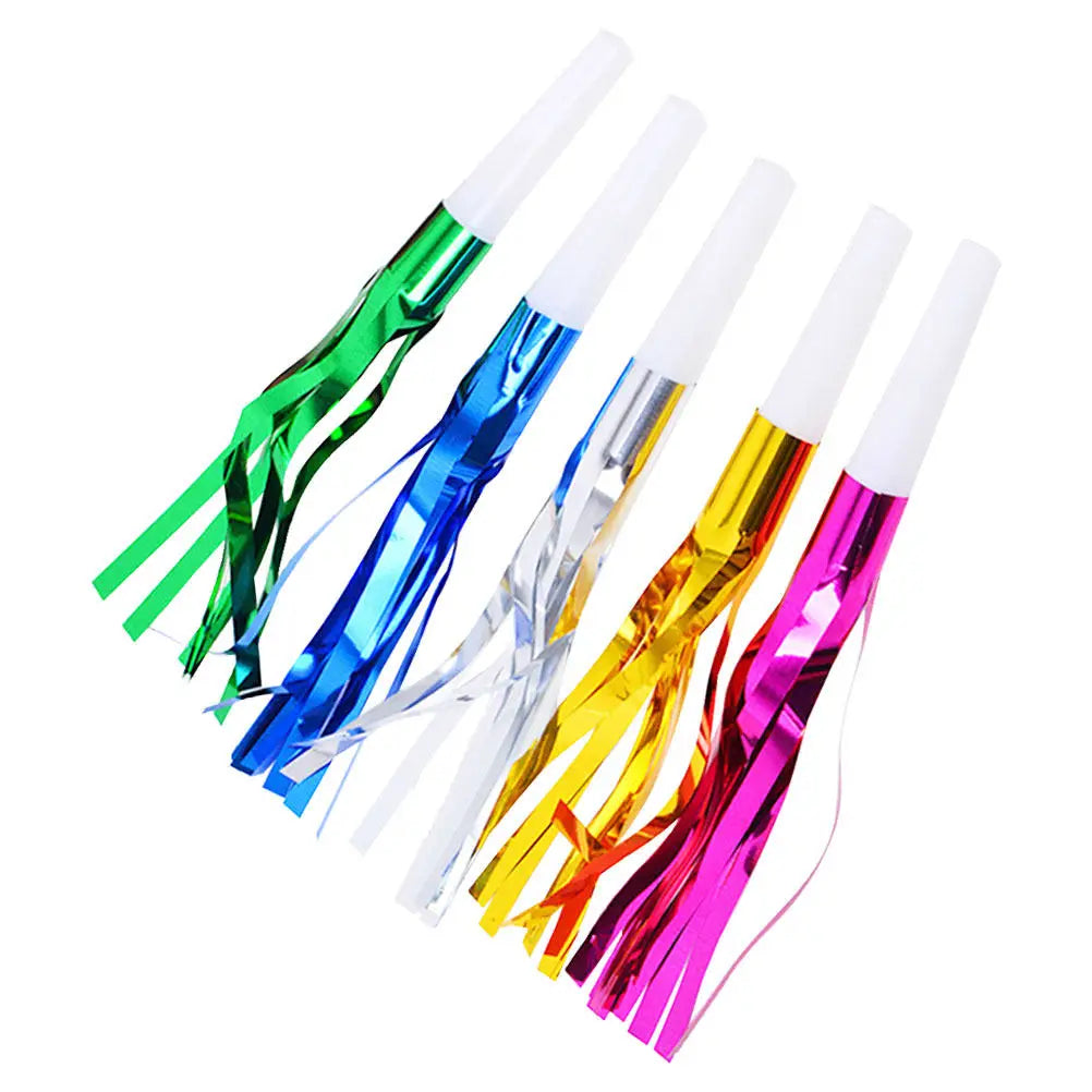 Kids Whistle Fringe Party Whistles Metallic Noise Maker Birthday
