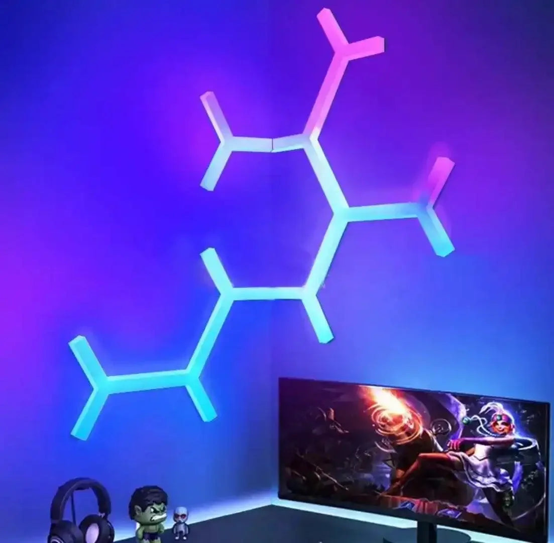 WIFI APP Smart Lamp Tuya Music Rhythm Control Splicing Ambient Quantum Lights LED Night Light for Game Room Bedroom Decoration Zpaxo