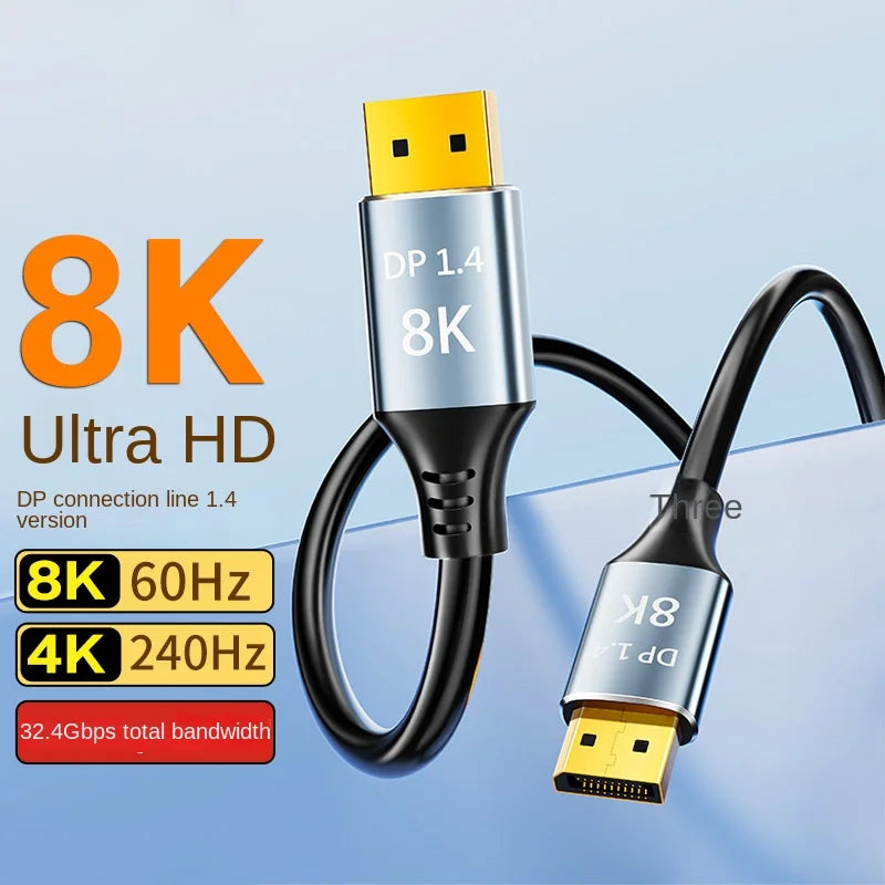 Displayport 1 4 Cable 8K 60Hz 4K HDR 165Hz Display Port Audio Video Zpaxo