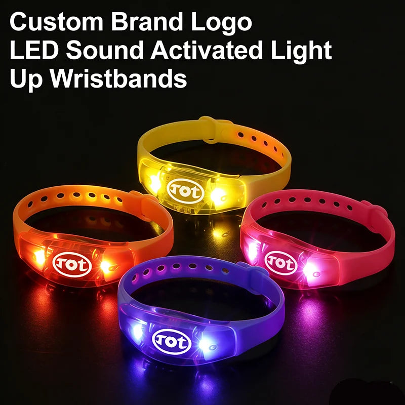 20 50 Commission LED Sound Activated Glow Dark Bracelets Rhythmic