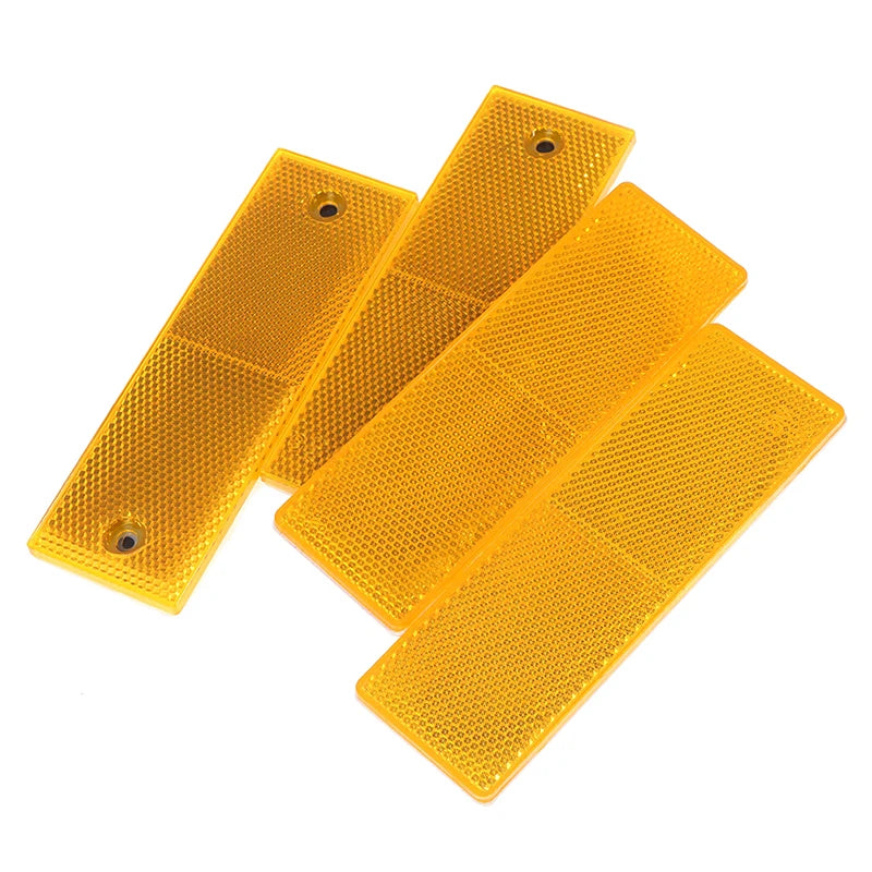 Red White Orange Truck Motorcycle Adhesive Rectangle Plastic