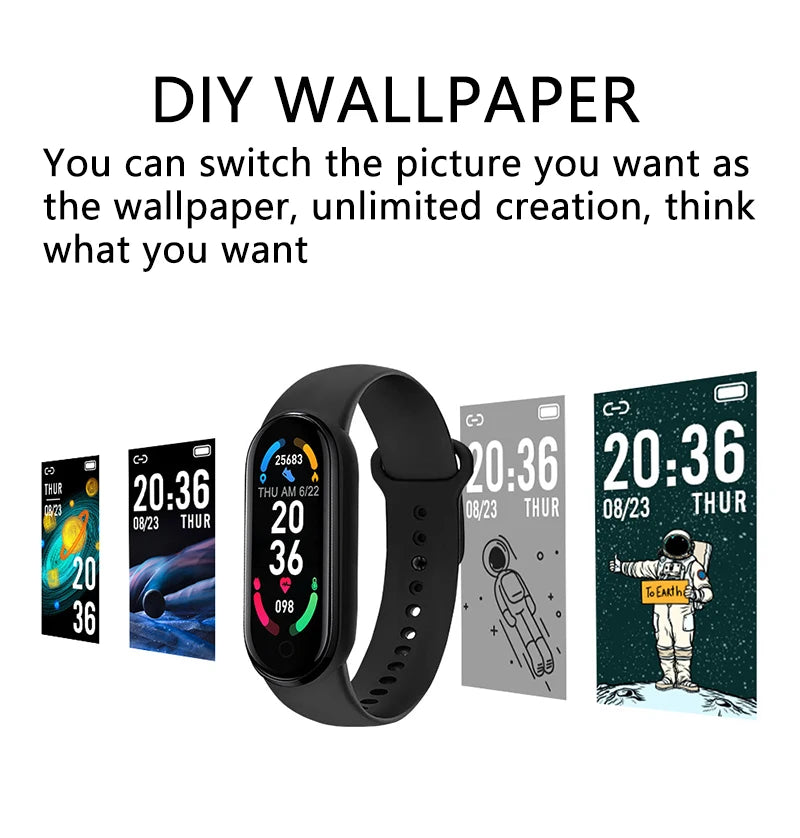 M6 Smart Band IP67 Waterproof Sport Watch Men and Woman Blood Pressure Heart Rate Monitor Fitness Smart Bracelet For Android Ios Zpaxo