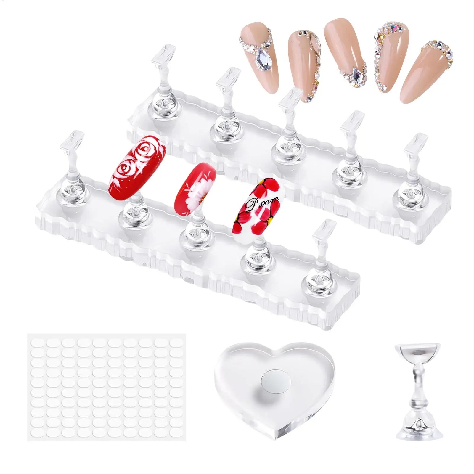 Magnetic Press-On Nail Stand Set – Display & Art Holder Nail Art Display Stand Zpaxo