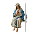Mother Mary Statue Resin Catholic Figurine Decor Hand-painted Our Lady Virgin Mary Sculpture for Home Desk Shelf Bookshelf Zpaxo A CN