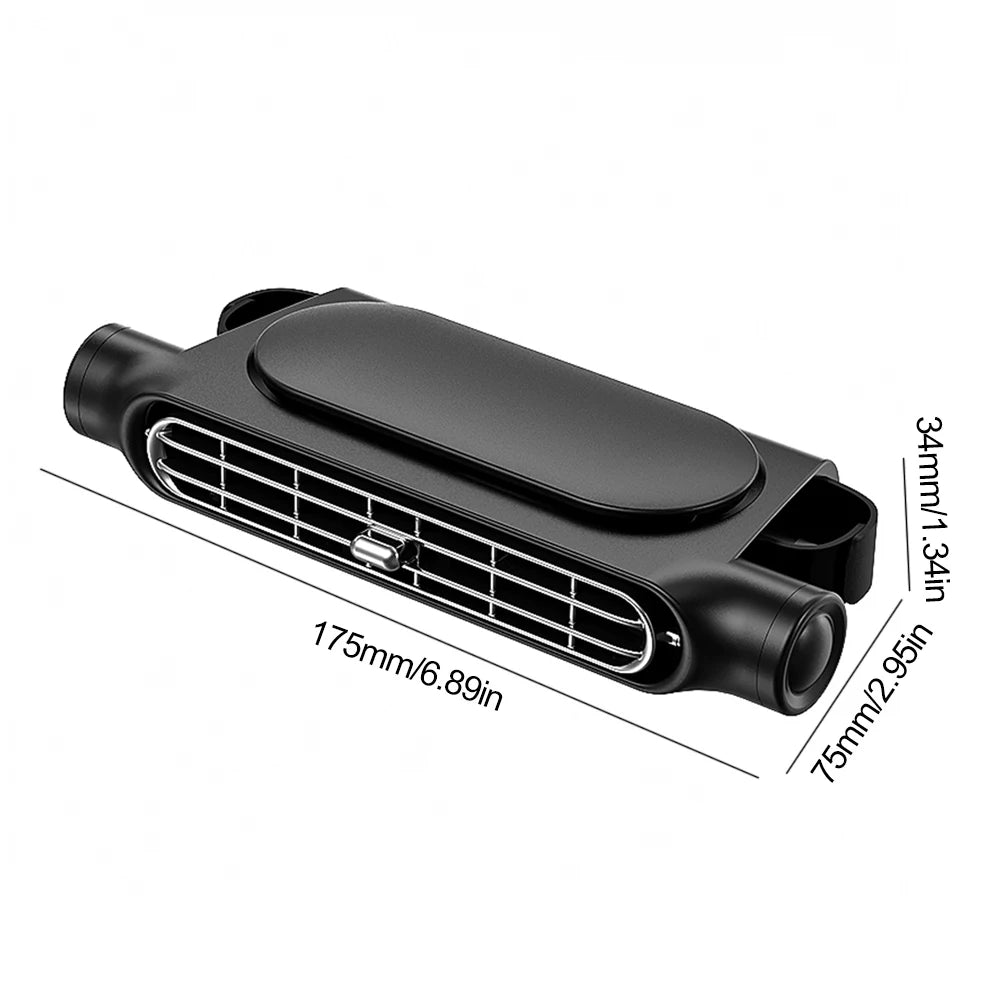 Car Headrest Cooling Air Fan 3 Speeds Adjustable Interior Rear Cooler Zpaxo black
