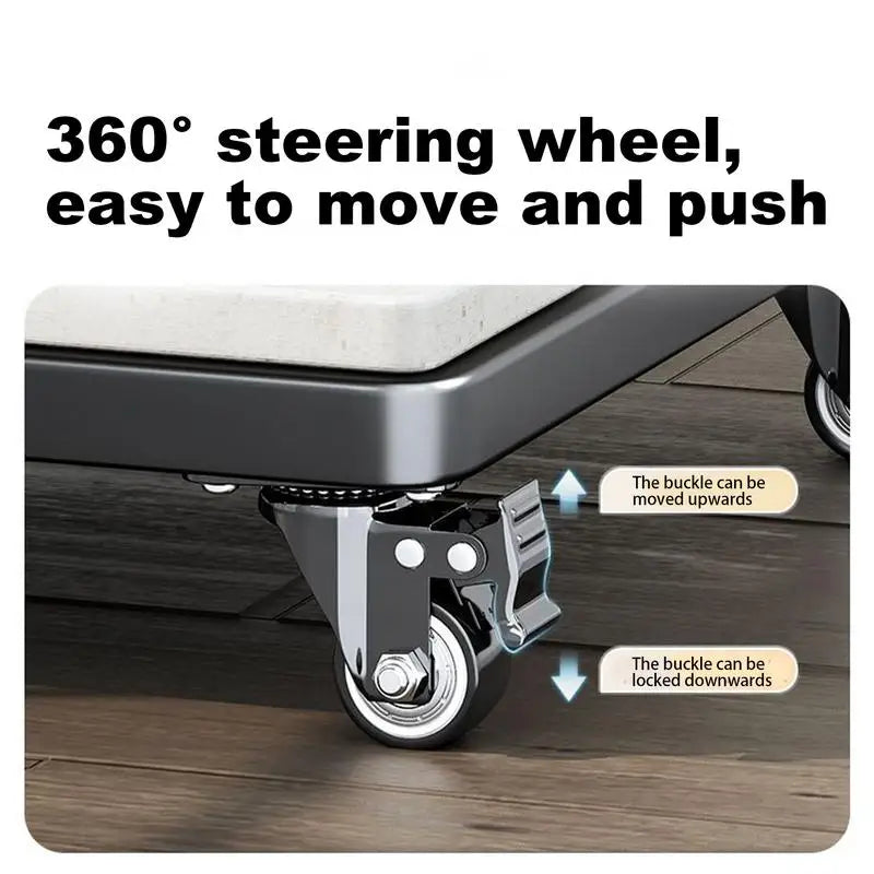 Universal Flower Pot Wheels Square Metal Tray Heavy Duty Flower Pot Rack Plant Movable Rolling Potted Plant Stand With Rollers Zpaxo