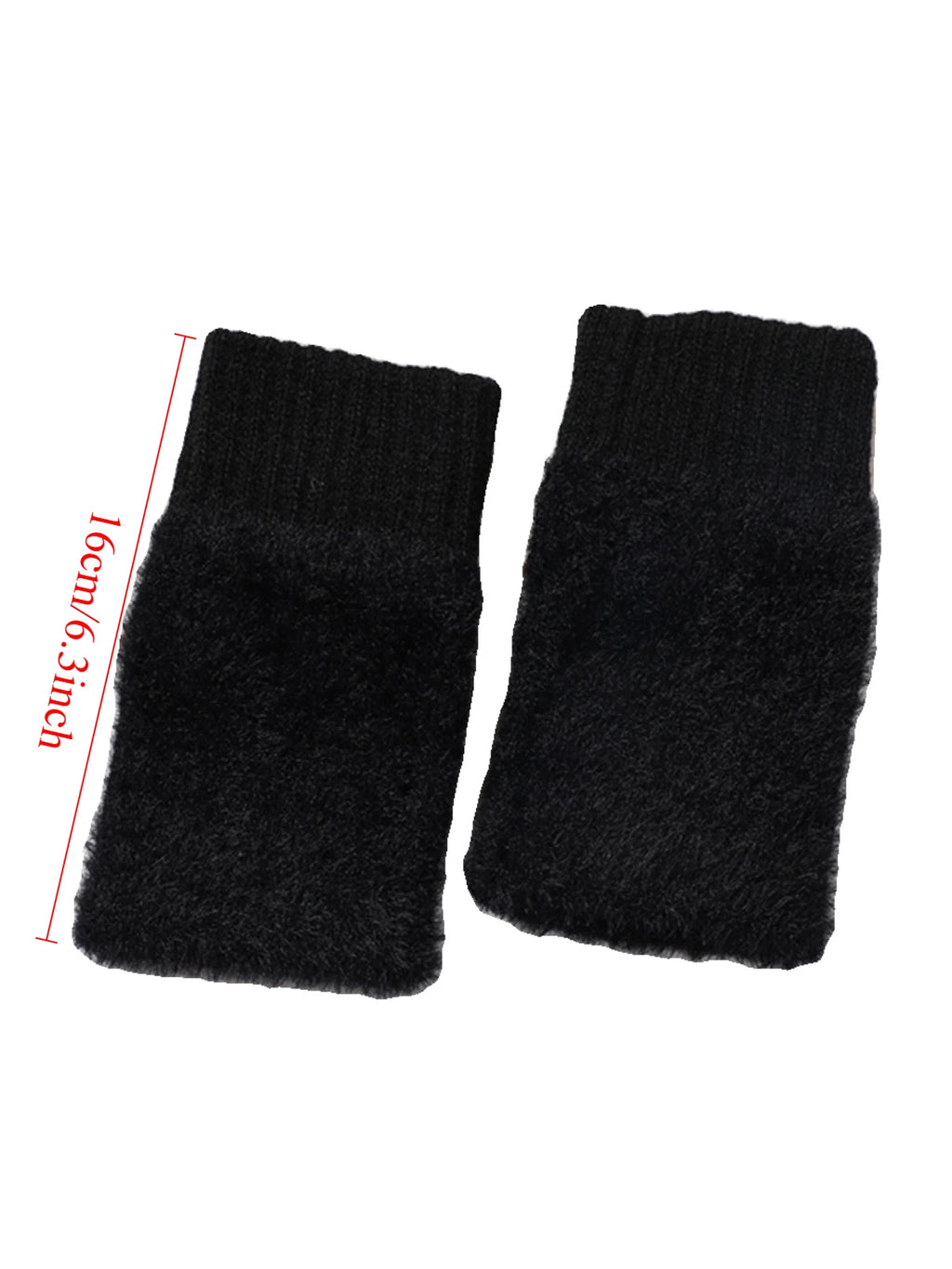 Autumn Winter Soft Mink Fleece Half Finger Gloves Women Plush Knitted Fingerless Gloves Wrist Mittens Driving Writting Gloves Zpaxo