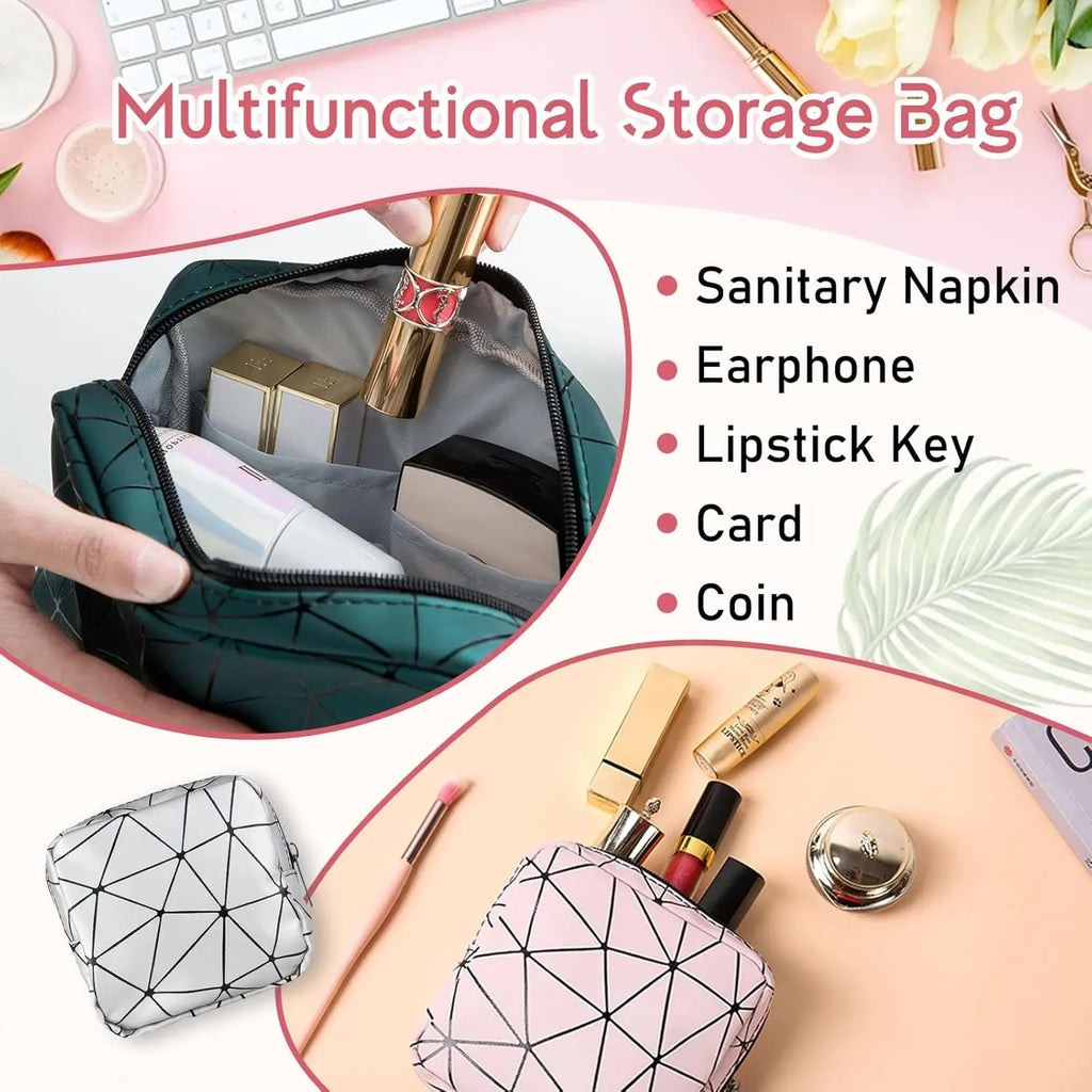 Women's Mini Sanitary Pouch – Discreet Tampon & Pad Organizer