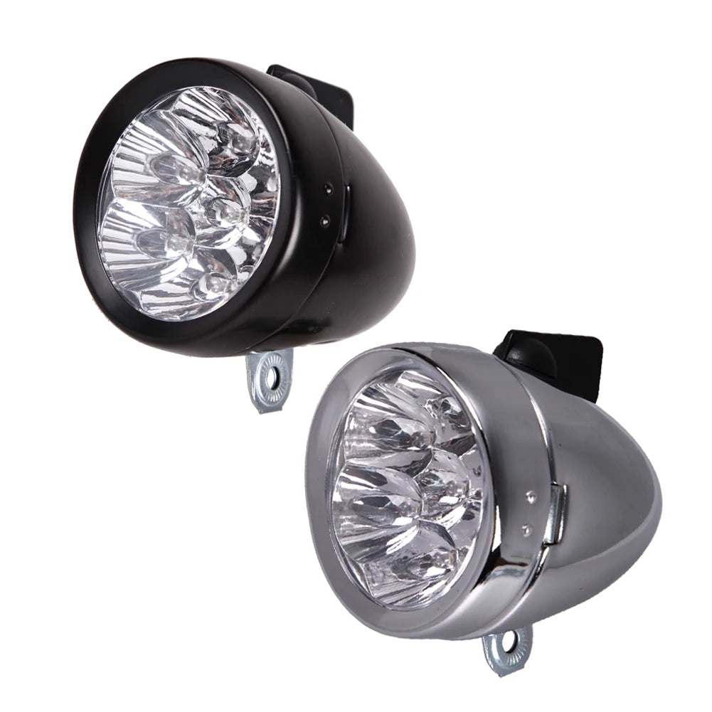 Retro Bike Front Light Lamp Accessory Vintage LED Bracket Headlight Zpaxo
