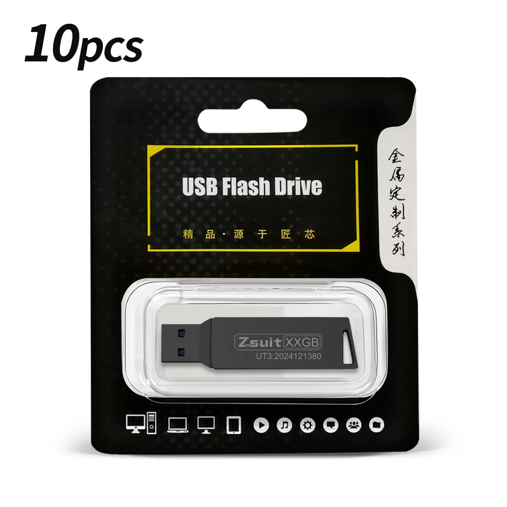 Zsuit 10 pcs/lot 32G USB Flash Drive Metal Memory Stick USB 3.0 Flash Drive 64G 128G 32GB Double C Disk c USB Flash Drive Zpaxo black usb 3.0-16GB