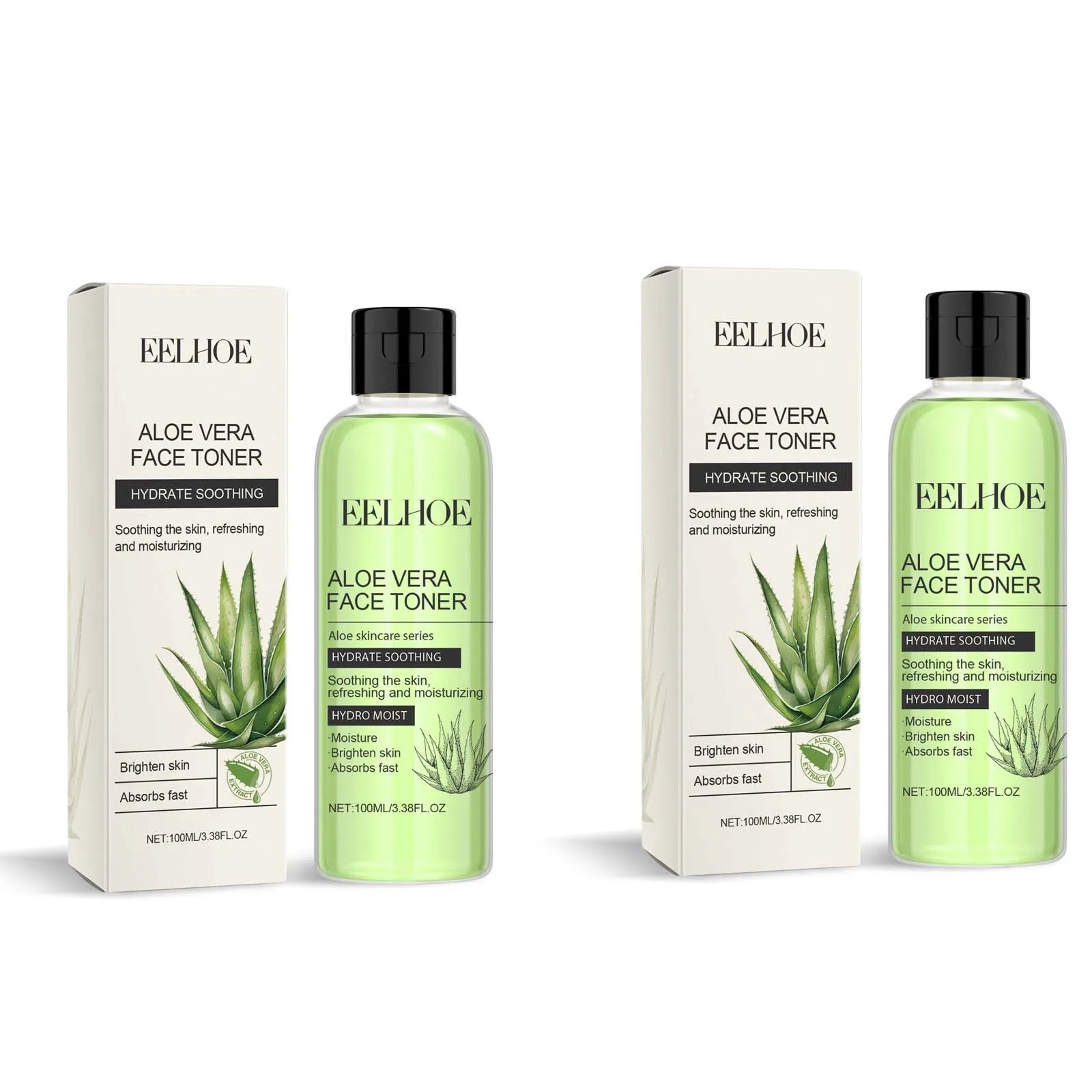 Eelhoe Aloe Vera Toner 100ml – Hydrating Pore-Refining Serum Facial Toner Serum Zpaxo 2 x 100ml Boxed