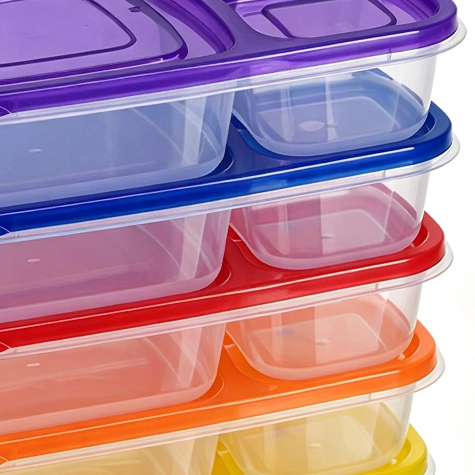 Food Prep Containers 3-Compartment Meal Storage Box School Container