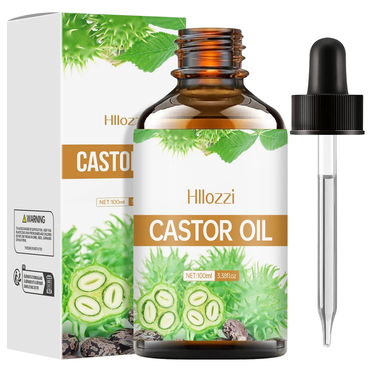 100ml/30ml castor oil pure essential oil skin care hair care can make hair smoother aromatherapy aromatherapy essential oil Zpaxo 100ML CASTOR OIL Other