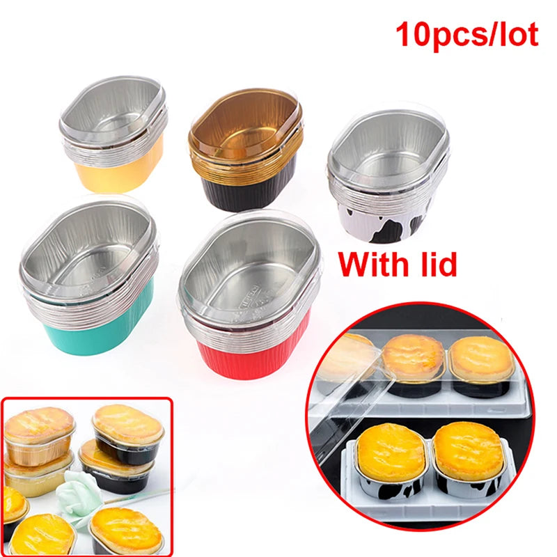 Tin Foil Aluminum Pudding Cup Lid Square Disposable Mini Mousse
