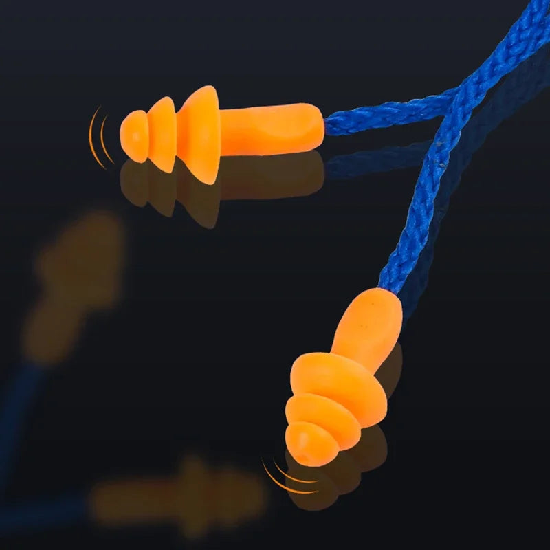 Noise Cancelling Ear Plugs Silicone Corded Ears Protector Reusable