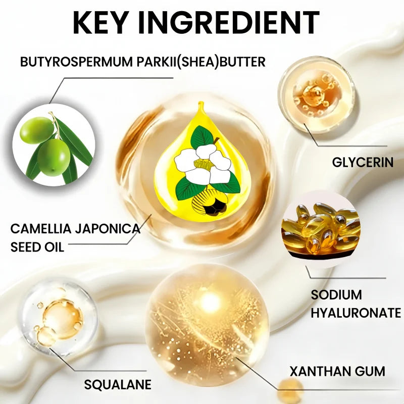 Hyaluronic Acid Shea Butter Long‑Lasting Moisturizer 50ml Improve Dry Flaky Skin Care Cream Zpaxo