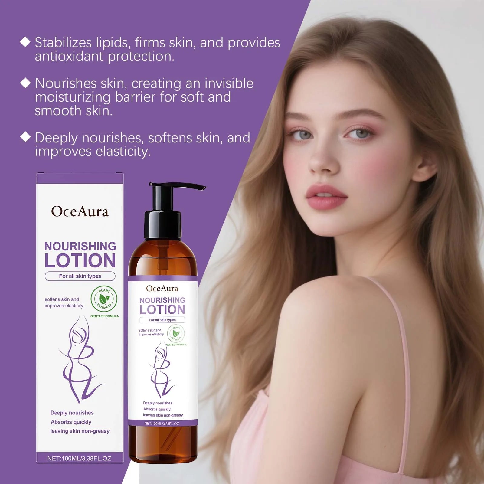 Lavender Body Lotion for Dry Skin Winter Skincare Deep Nourishing Rich Cream with Coconut Oil Christmas Gift New Year Present Zpaxo