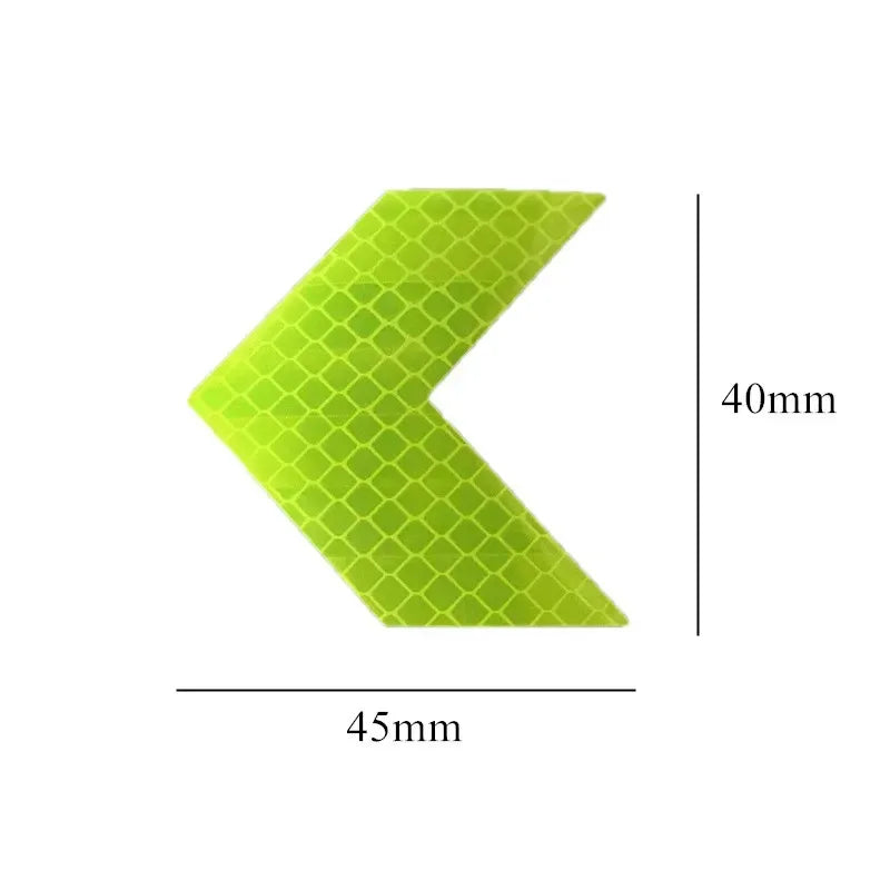 10-Pack Reflective Arrow Safety Stickers – Car, Bike & Moto