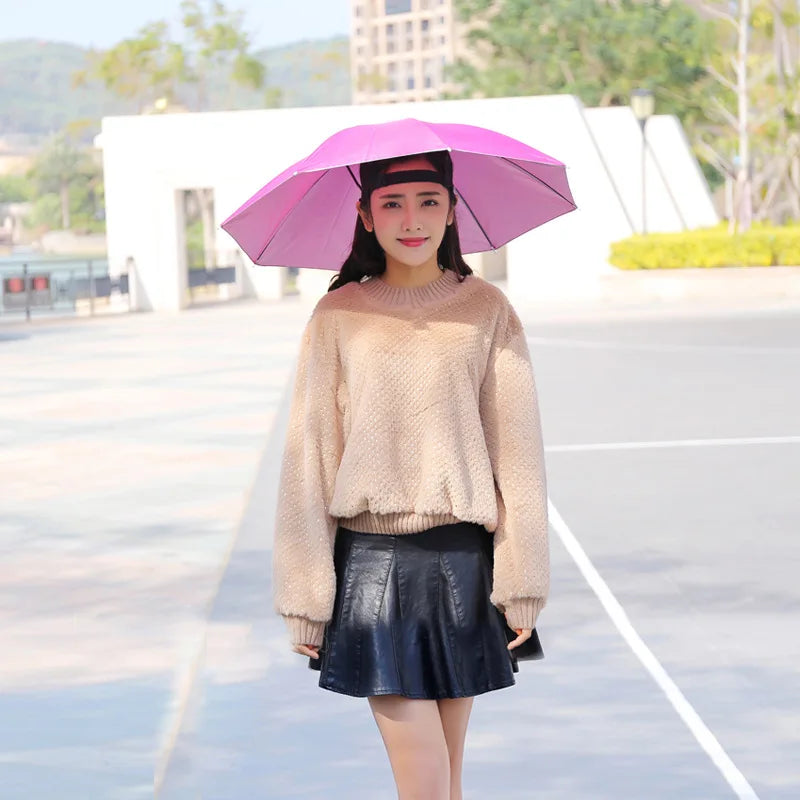 Double-layer Black Coated Rainproof Fishing Umbrella Hat Outdoor Tea