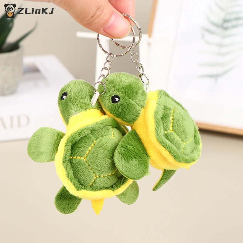 ▶1PCS 10cm Cute Cartoon Turtle Doll Plush Toy Keychain Bag Pendant Children's Gift Zpaxo
