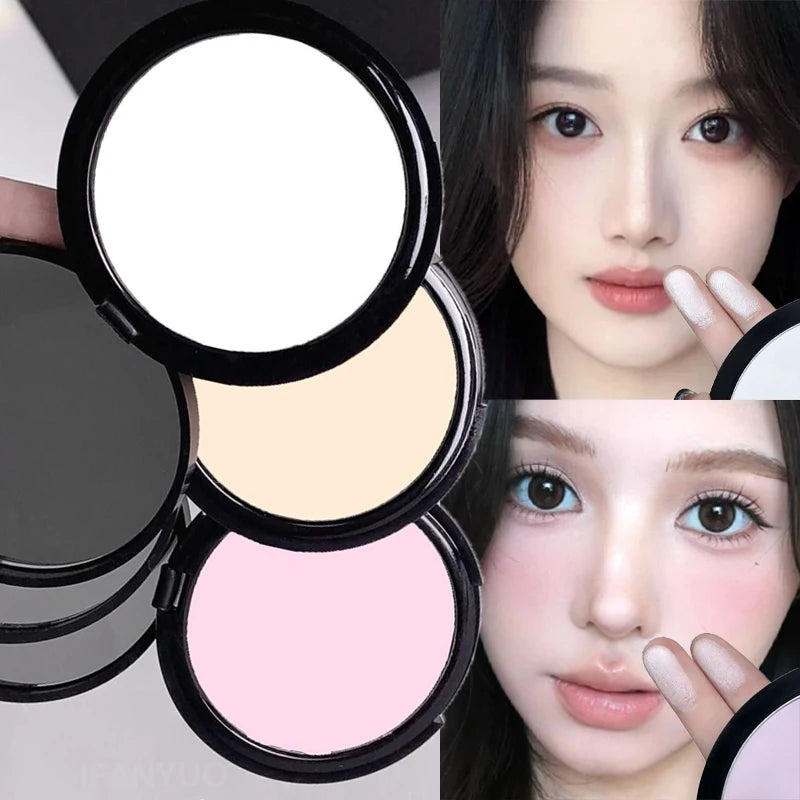Natural Matte Pressed Powder Oil Control Setting Powder Transparent Brighten Whitening Face Foundation Compact Concealer Makeup Zpaxo