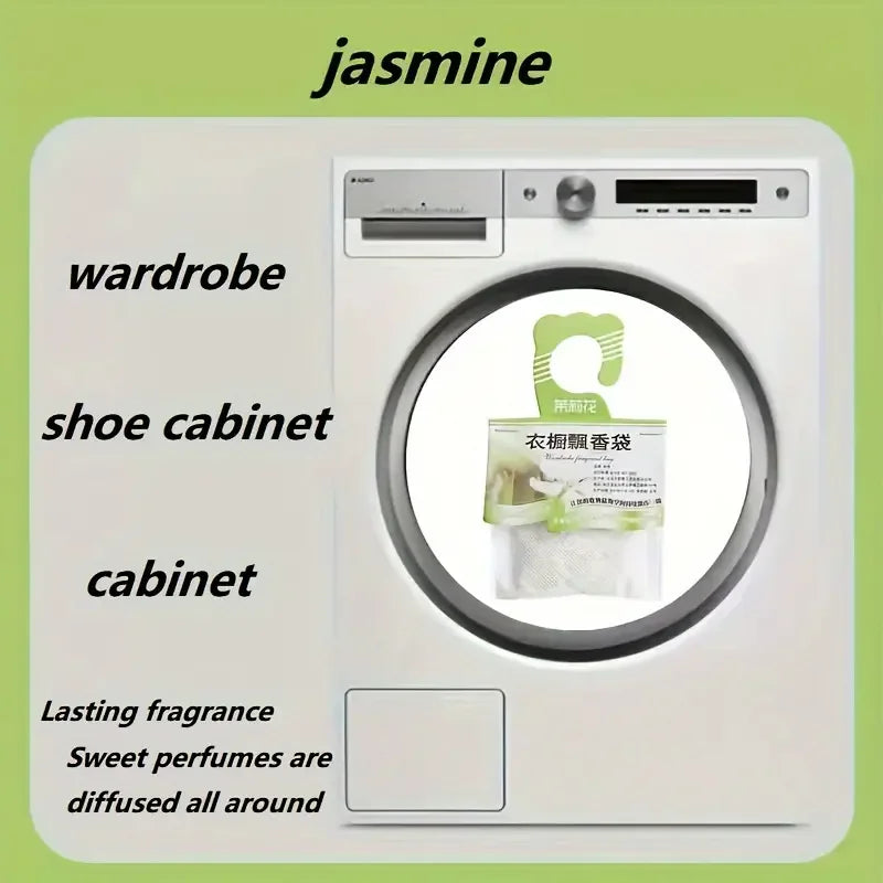1pc Wardrobe Sachet - Eliminate Scent, Mildew, Repellent & Long-lasting Fresh - Car Air Freshener, Delicate Floral, Refreshing Scent, Perfect for Bedroom Closet and Wardrobe Zpaxo Jasmine